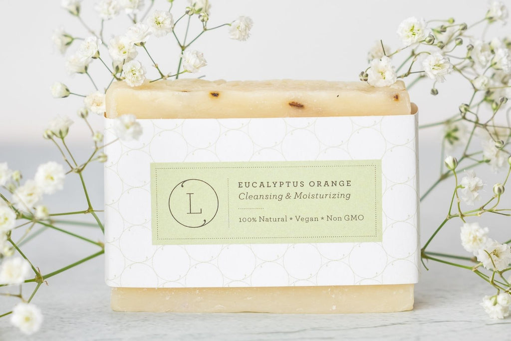 2x Eucalyptus Natural Handmade Soap Bar, Fresh Cold Process Soap