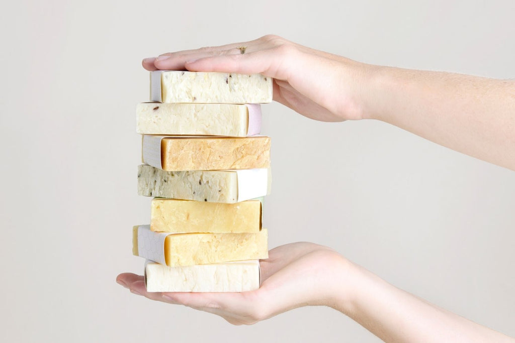 Set of  6 Handmade cold process, Natural Soap Bars in gift Set box