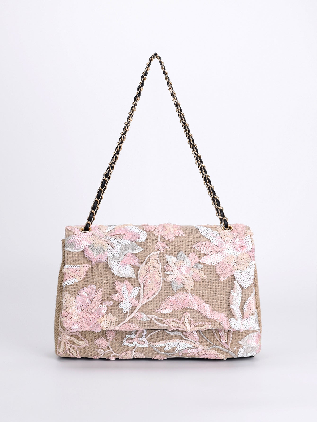 New Embroidered Sequin Summer Woven Straw Bag