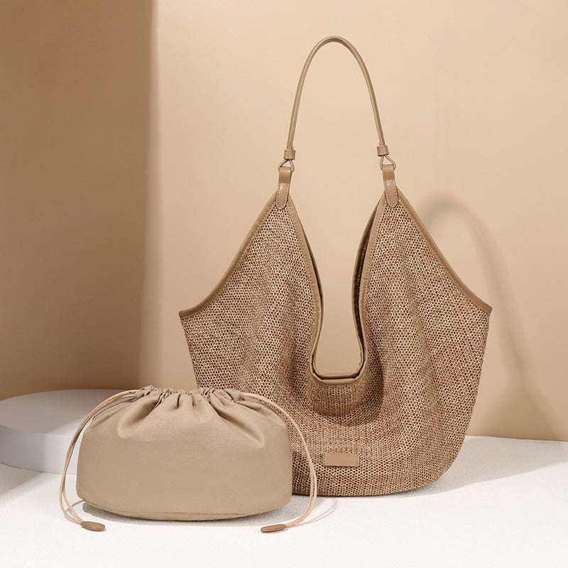 Women's Straw Summer Knitted Tote Bags