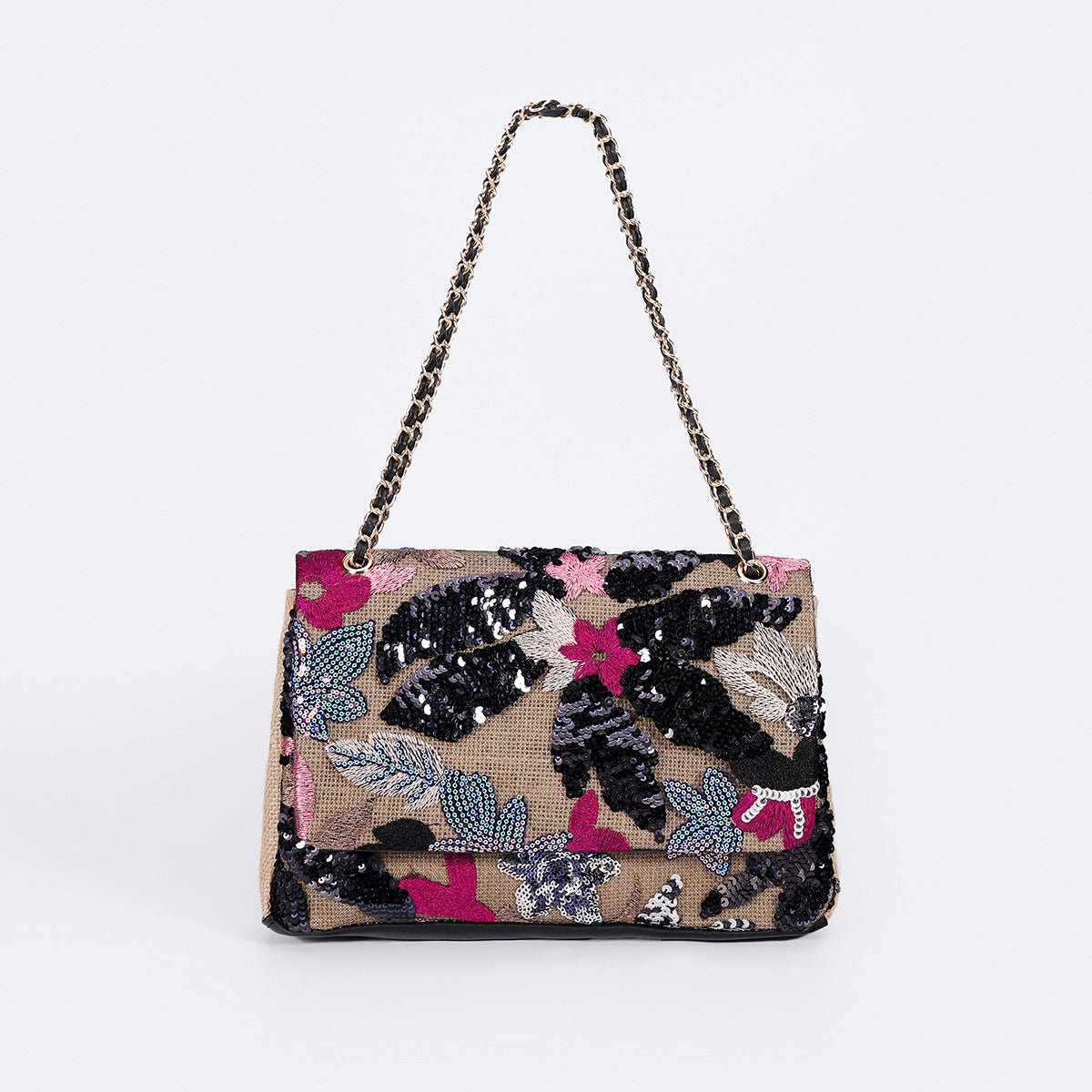New Embroidered Sequin Summer Woven Straw Bag