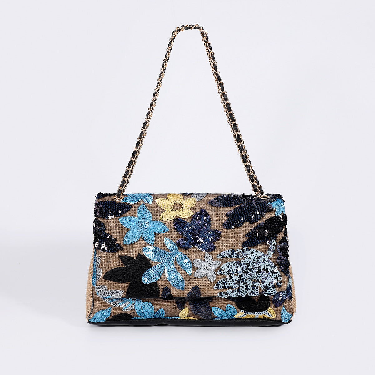 New Embroidered Sequin Summer Woven Straw Bag