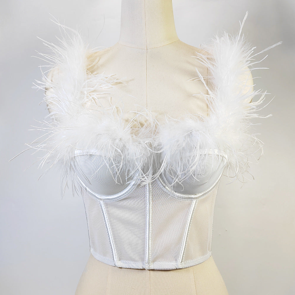 Ostrich Feather Boning Corset