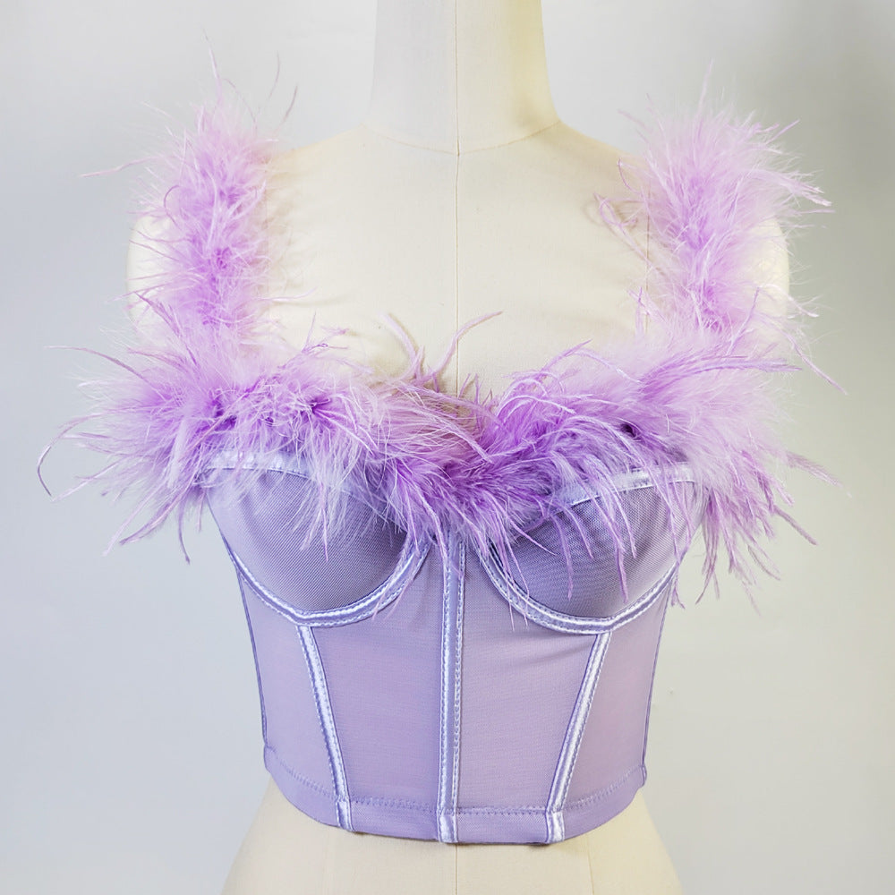 Ostrich Feather Boning Corset