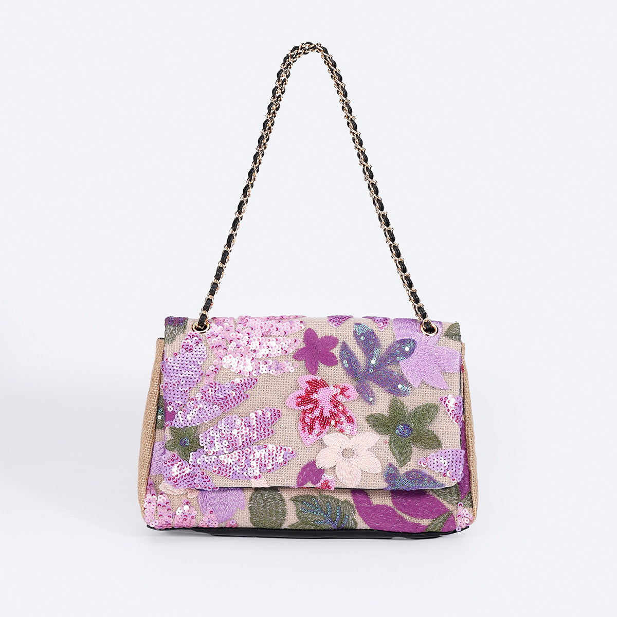New Embroidered Sequin Summer Woven Straw Bag