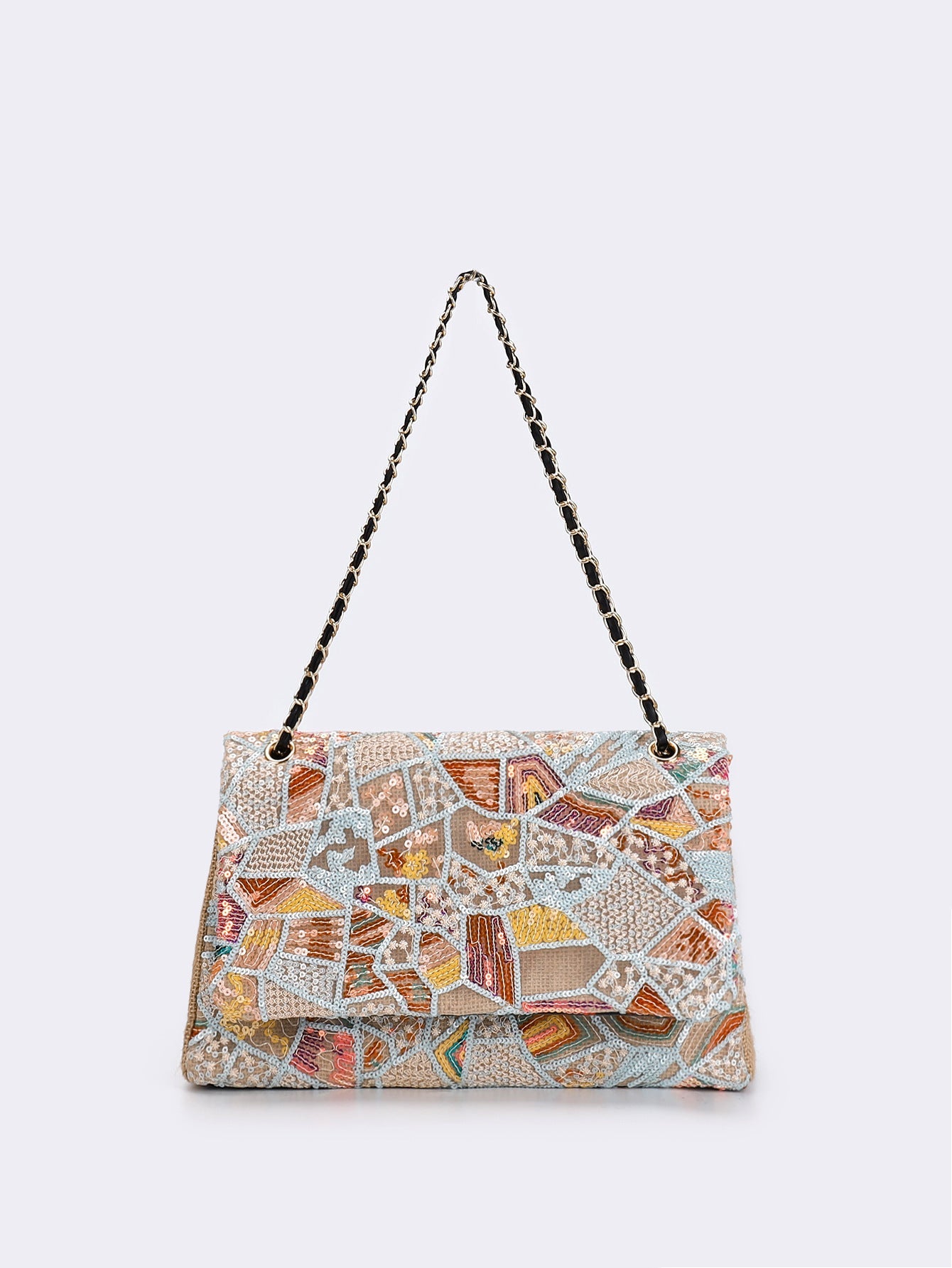 New Embroidered Sequin Summer Woven Straw Bag