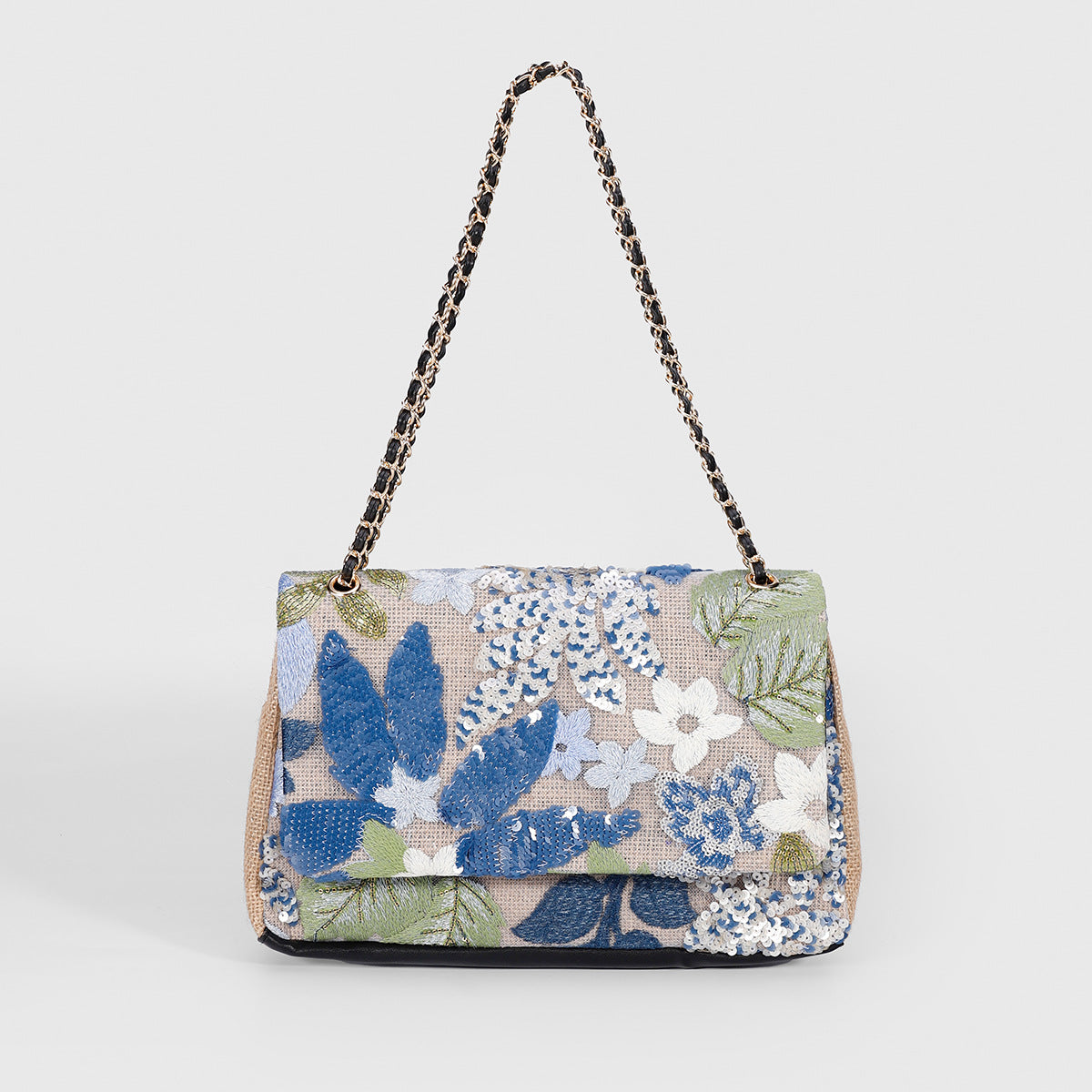 New Embroidered Sequin Summer Woven Straw Bag