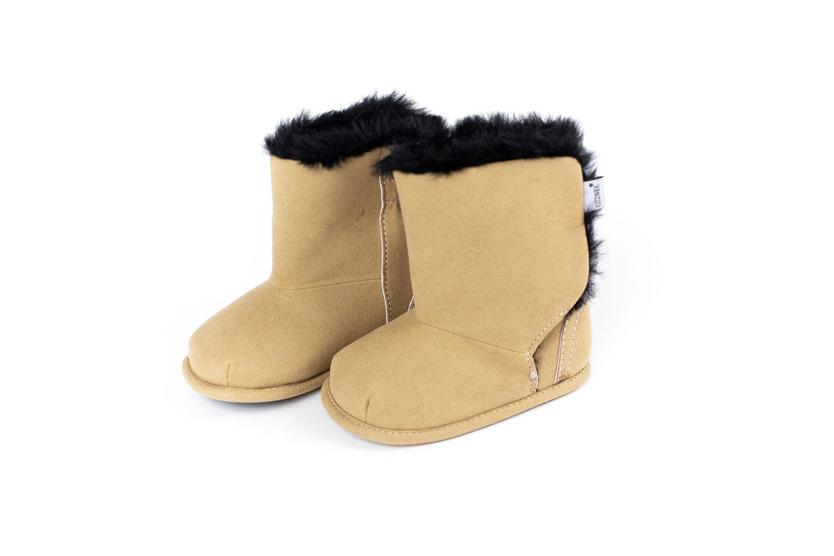 Ozznek Brown Faux-Fur Barefoot Boot Topper