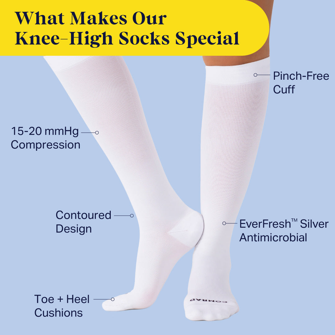Women's Knee-High Compression Socks – 3 Pack Solids