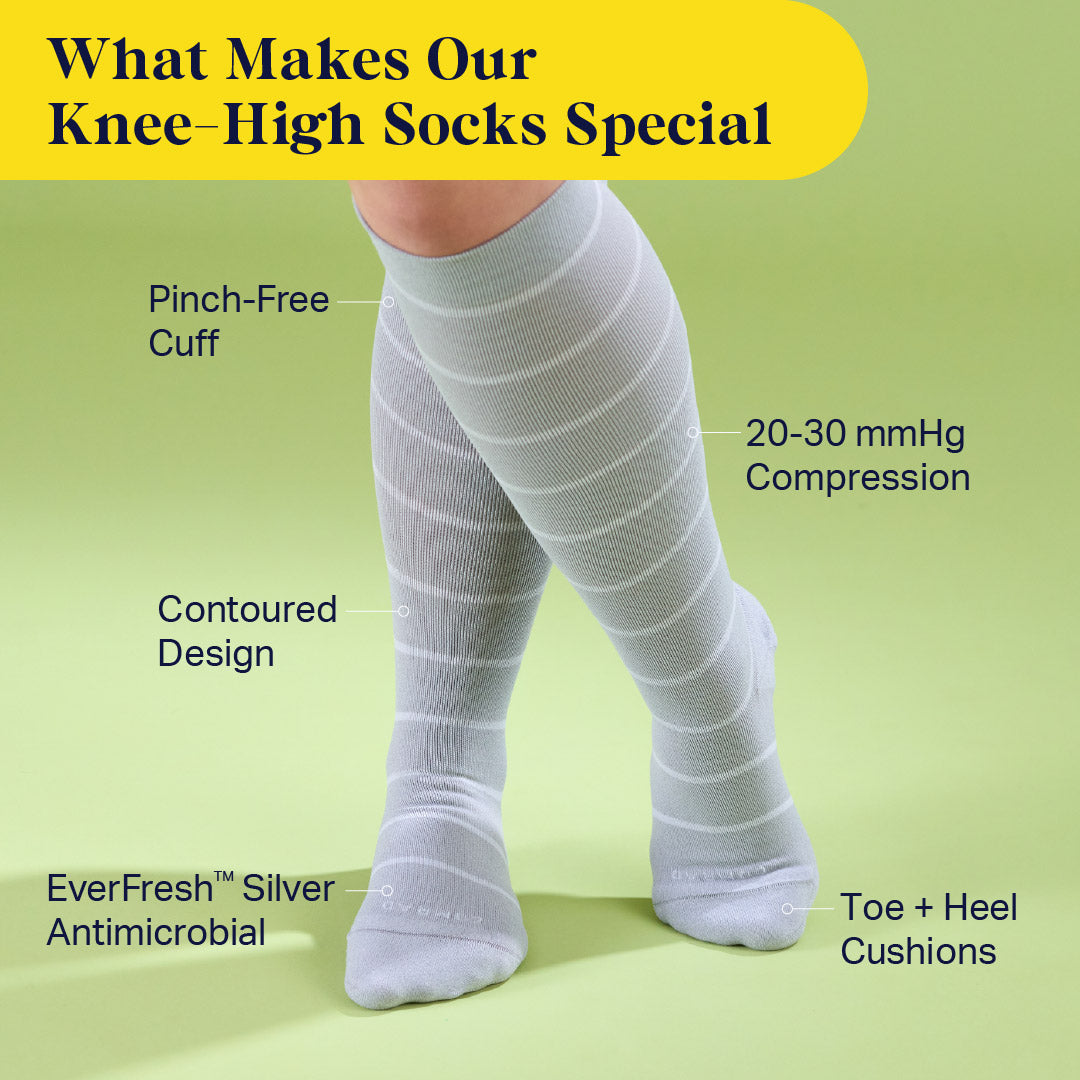 Knee-High Compression Socks – Stripes (20-30 mmHg)