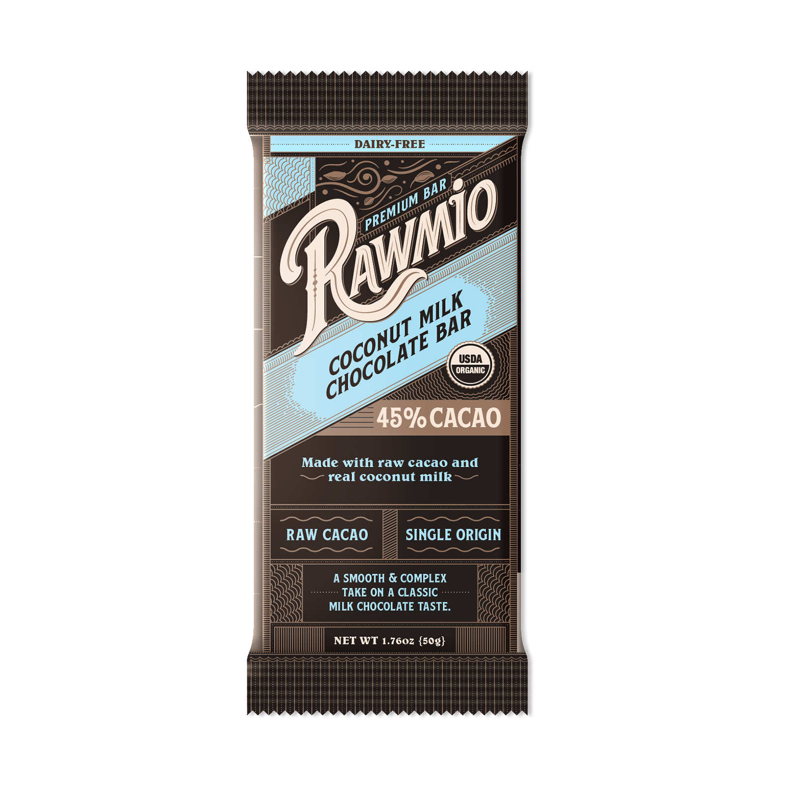 Premium Coconut Milk Chocolate Bar - 45% Cacao
