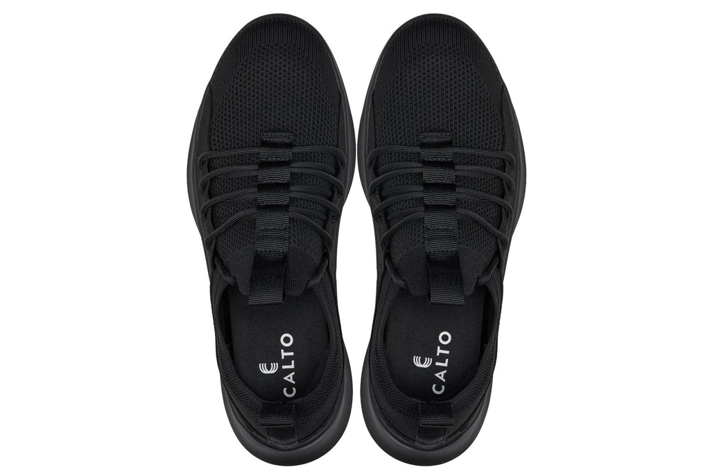 CALTO - Q130 - 2.4 Inches Taller (Black/Black Sole) - Ultra Lightweight Sneakers