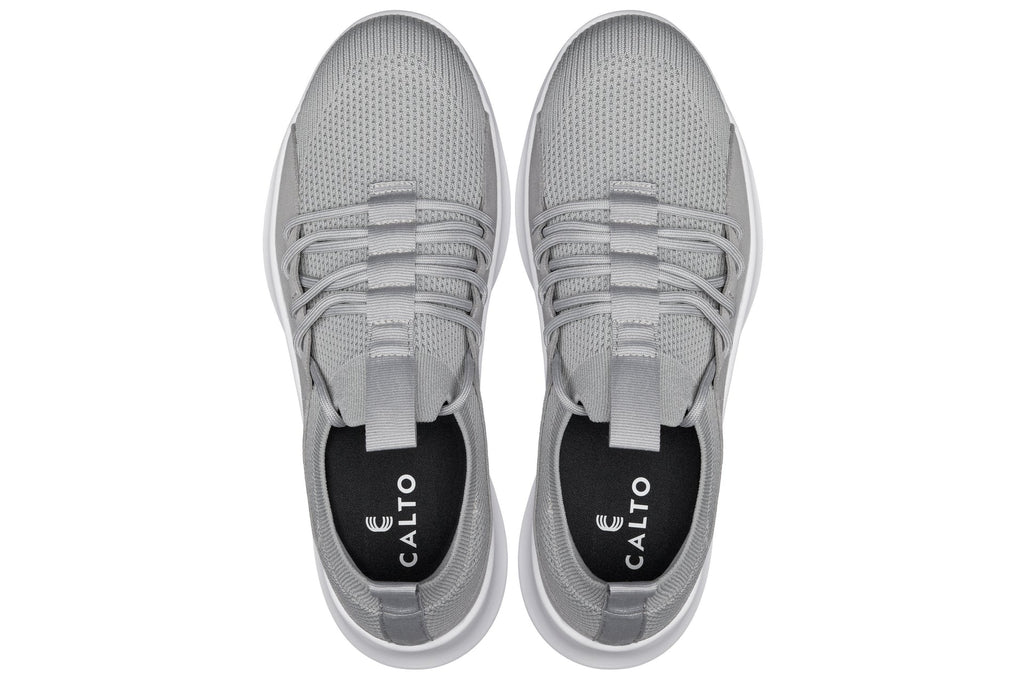 CALTO - Q134 - 2.4 Inches Taller (Light Gray/White Sole) - Ultra Lightweight Sneakers