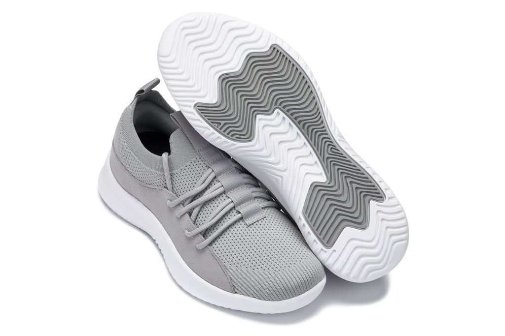 CALTO - Q134 - 2.4 Inches Taller (Light Gray/White Sole) - Ultra Lightweight Sneakers