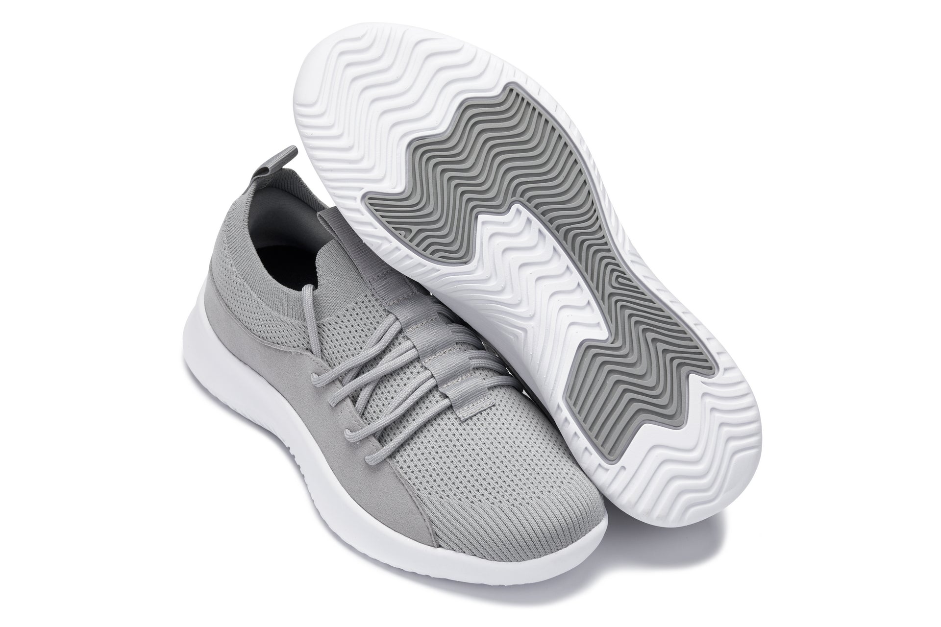 CALTO - Q134 - 2.4 Inches Taller (Light Gray/White Sole) - Ultra Lightweight Sneakers