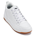 Men's White & Gum Sole Elevated Leatherette Micro-Perforated Sneakers Q272