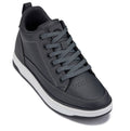 CALTO - Q273  - 2 Inches Taller (Cement Grey) -Elevated Leatherette Micro-Perforated Sneakers