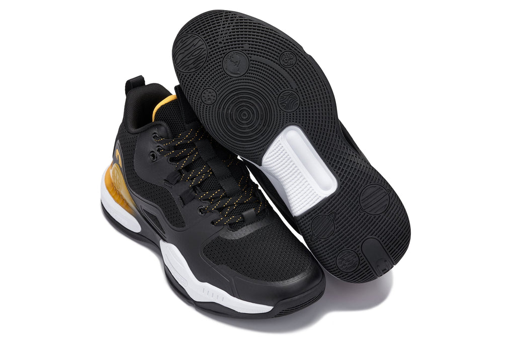 CALTO - Q391 - 3 Inches Taller (Black/Orange) - Basketball High-Top Sneakers