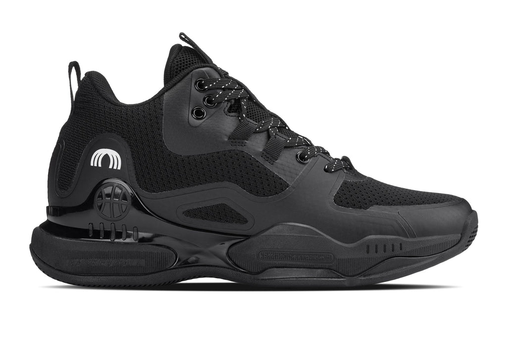 Men's Black Basketball High-Top Sneakers Q393