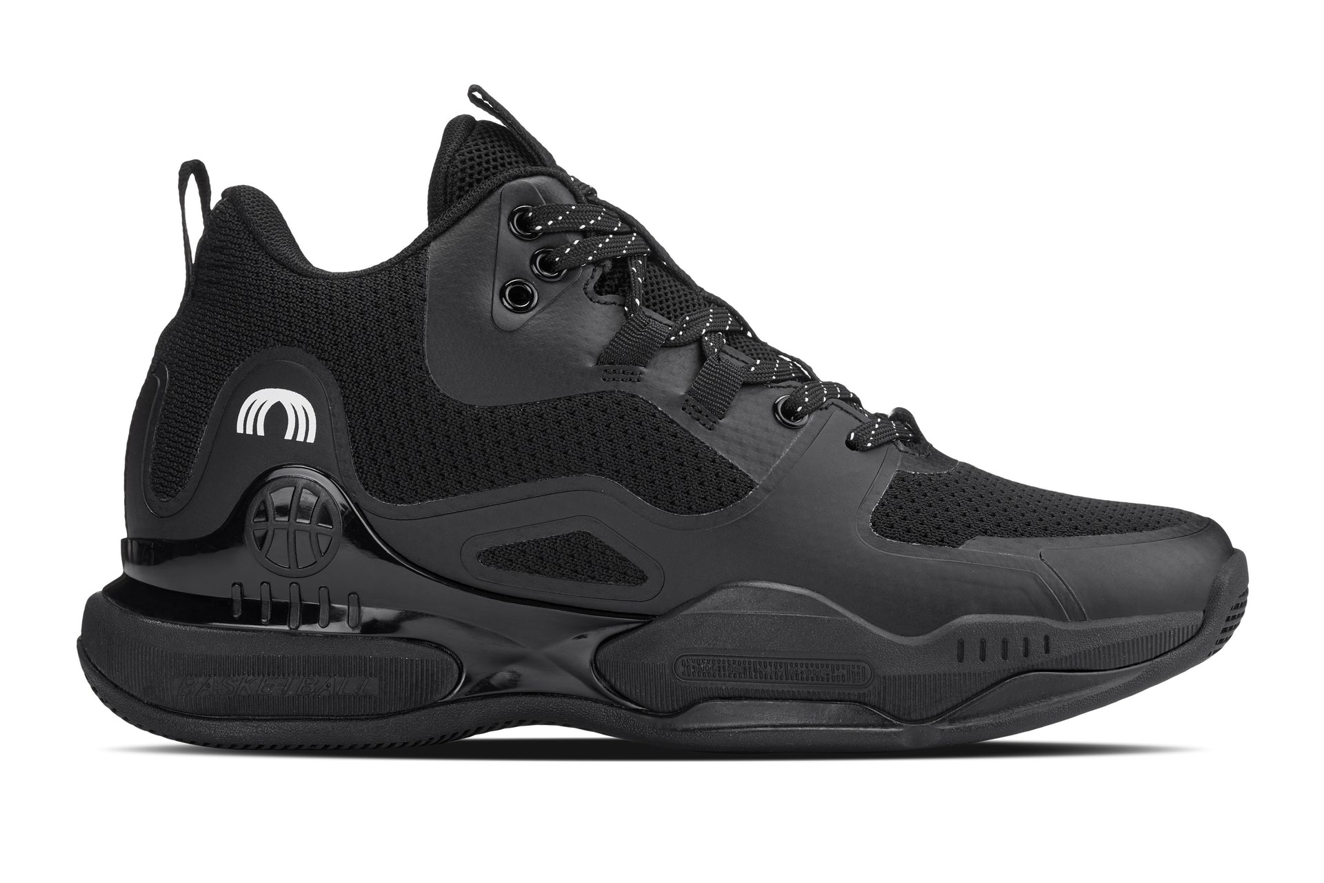 Men's Black Basketball High-Top Sneakers Q393