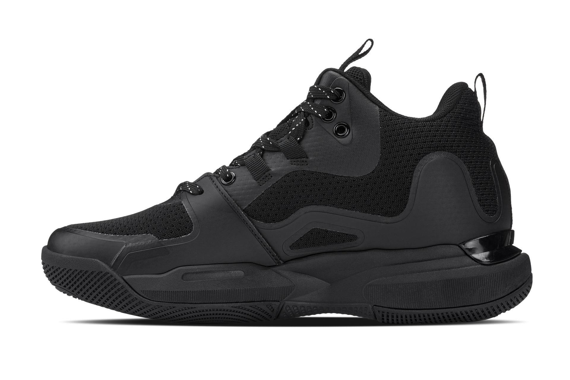 Men's Black Basketball High-Top Sneakers Q393