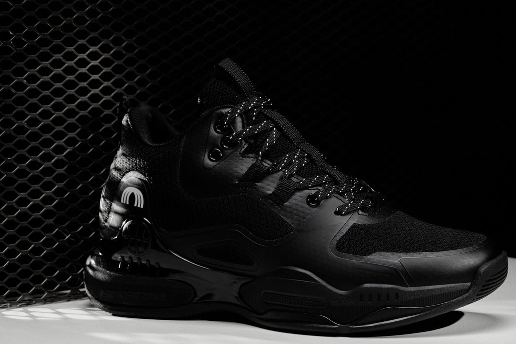 Men's Black Basketball High-Top Sneakers Q393