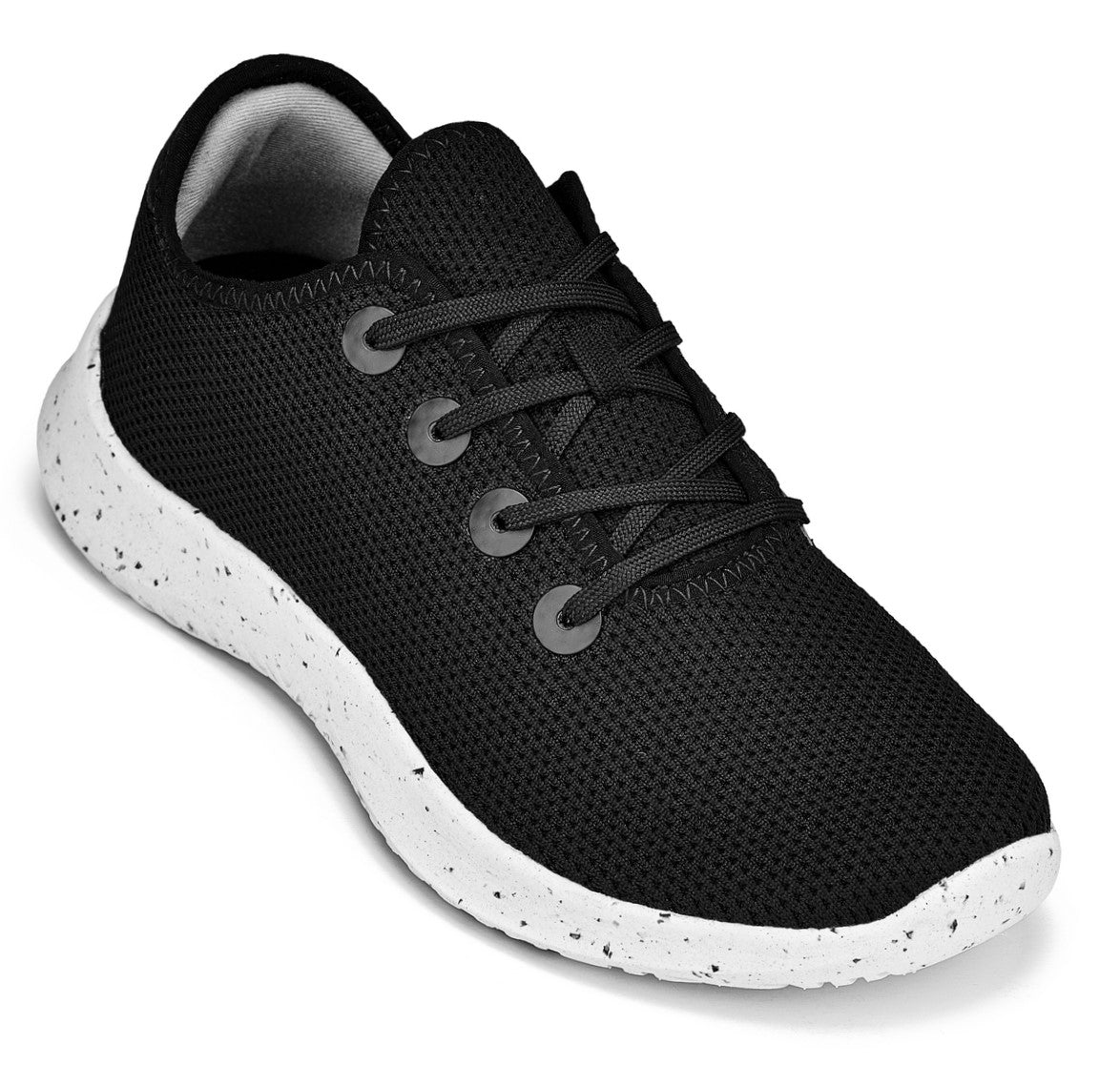 (Black/White & Speckle Sole) - Ultra Lightweight Knitted Sneakers