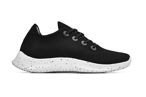 (Black/White & Speckle Sole) - Ultra Lightweight Knitted Sneakers