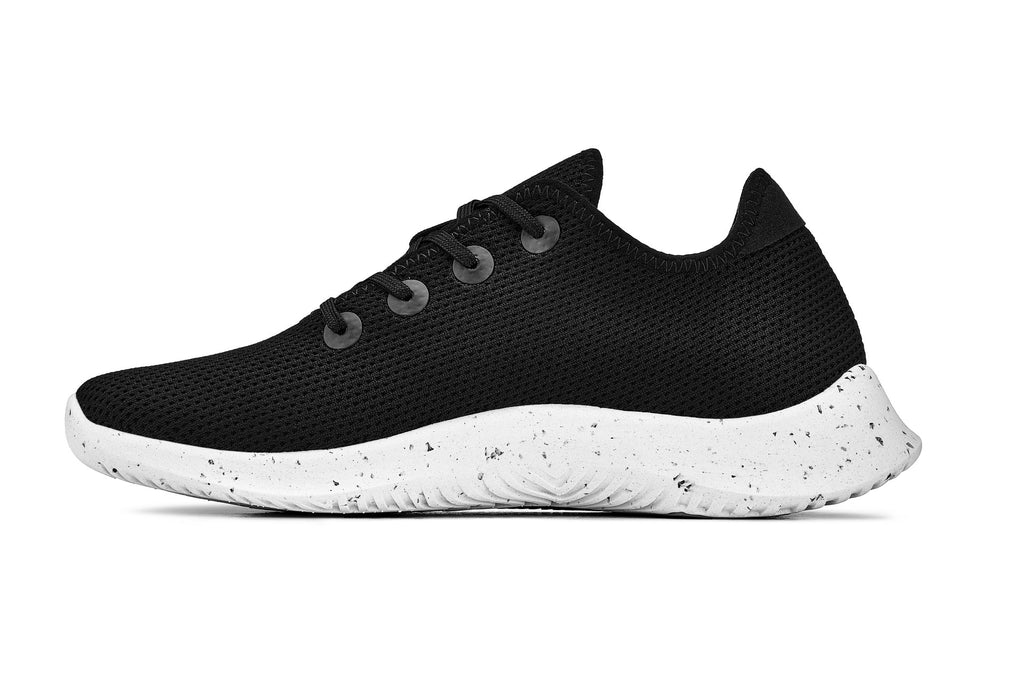 (Black/White & Speckle Sole) - Ultra Lightweight Knitted Sneakers