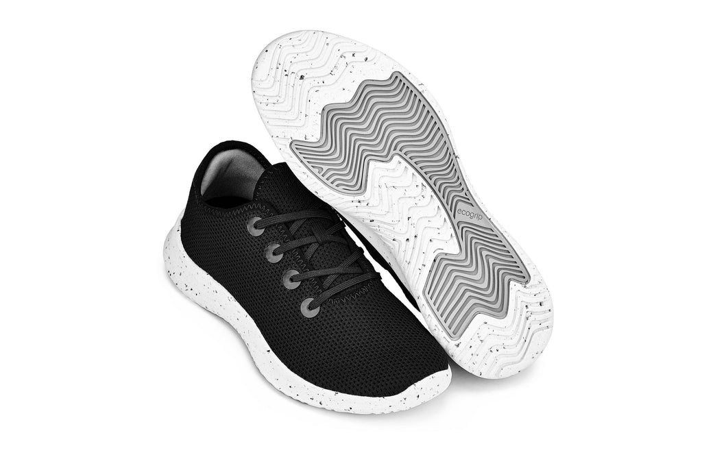 (Black/White & Speckle Sole) - Ultra Lightweight Knitted Sneakers