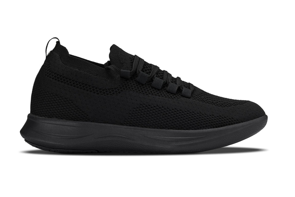CALTO - QA060 - 2.4 Inches Taller (Black/Black Sole) - Lightweight Knitted Sneakers