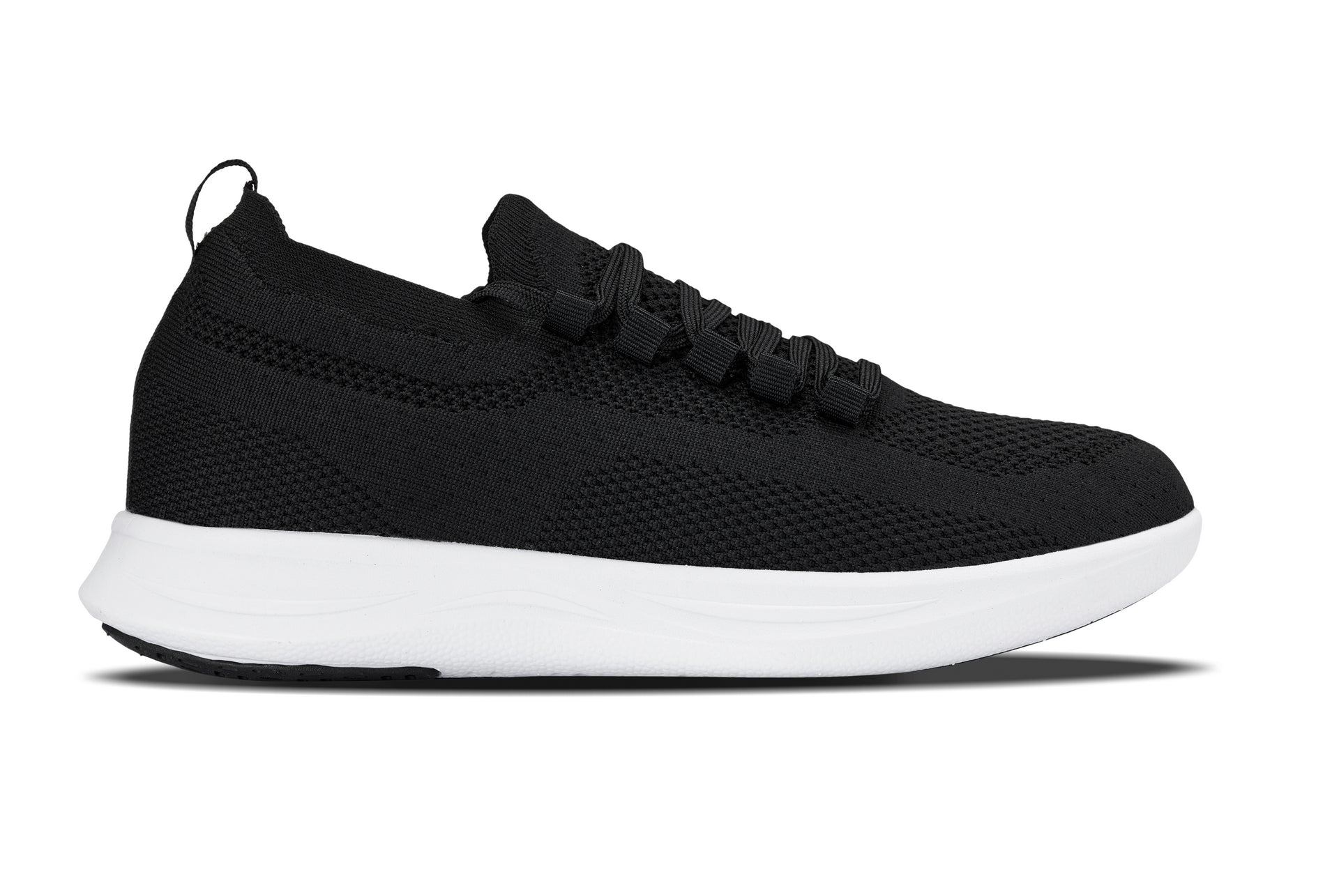 Men's Black & White Lightweight Knitted Sneakers QA062