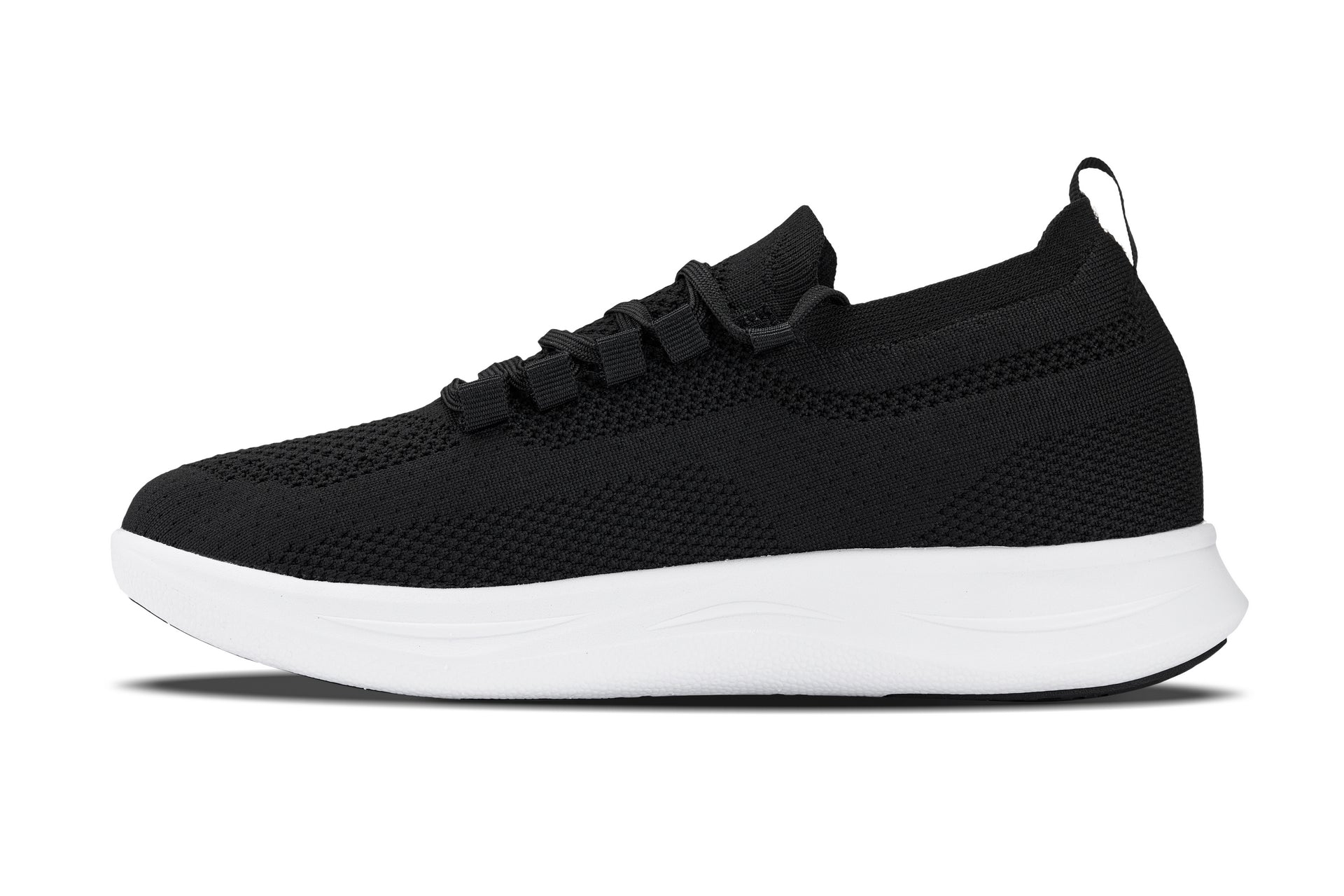 Men's Black & White Lightweight Knitted Sneakers QA062