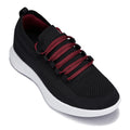 Men's Black Red & White Lightweight Knitted Sneakers QA064