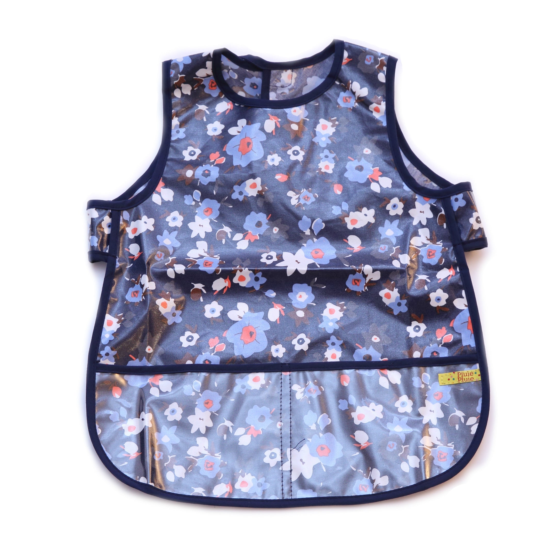 Navy Flower Bib