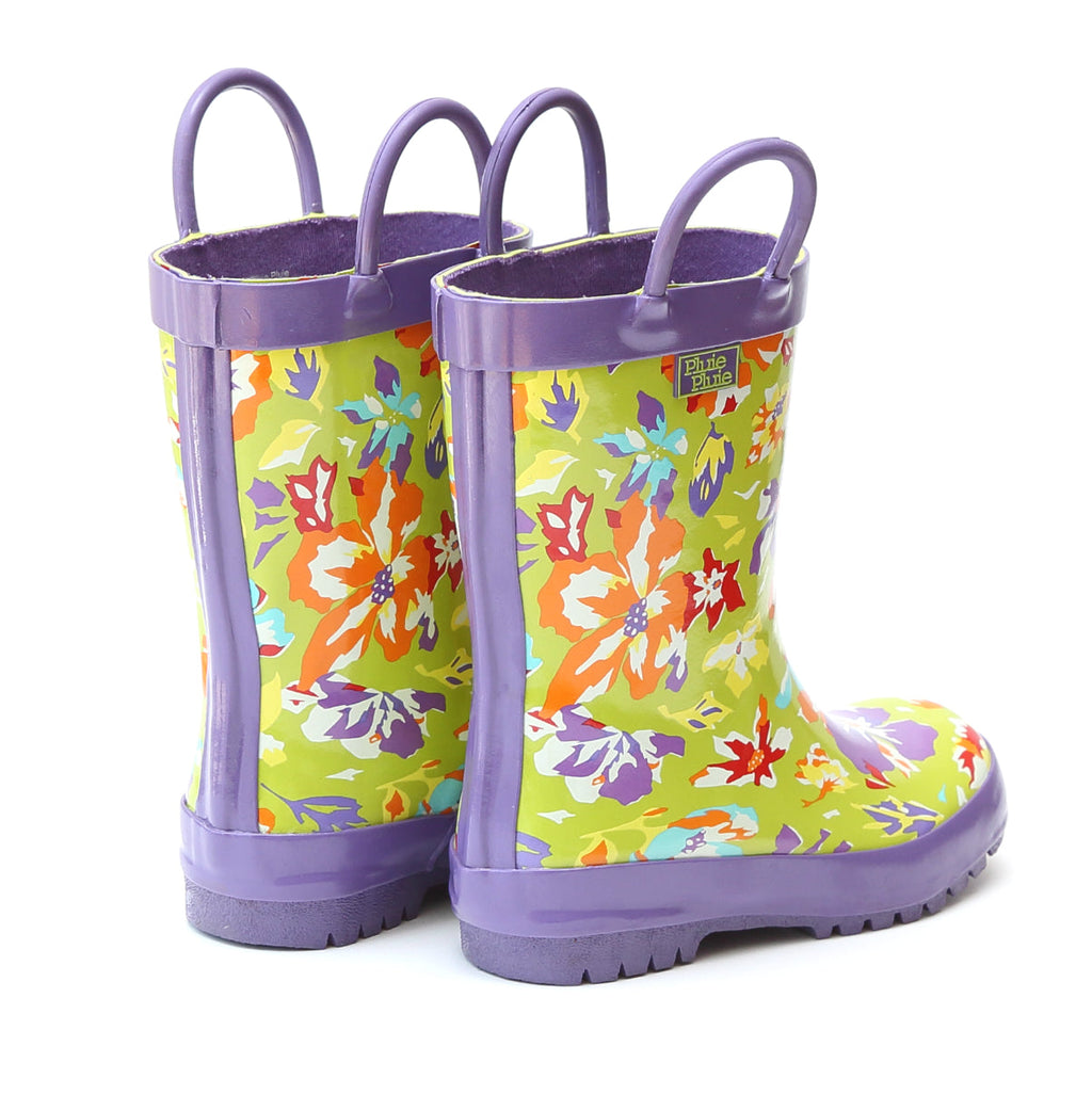 Lime Flower Rain Boot