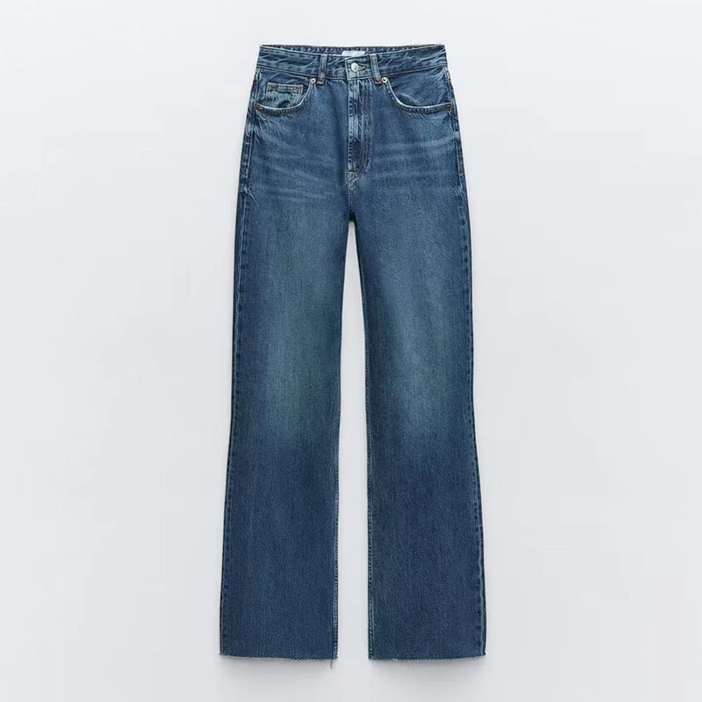 Women's High Waist Wide Leg Denim Pants