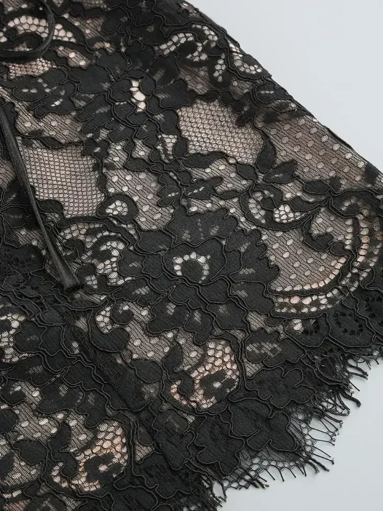 TARUXY See-through Patchwork Corset Dress  Elegant Party Mini Dress