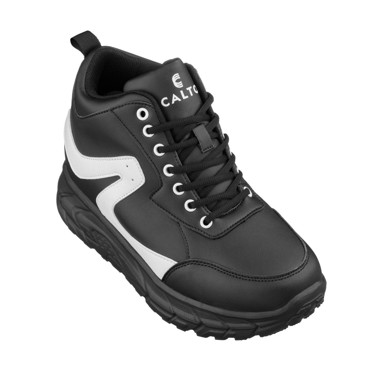 CALTO - S22772 - 4 Inches Taller (Black/White) - Unisex Hiking Style Boots