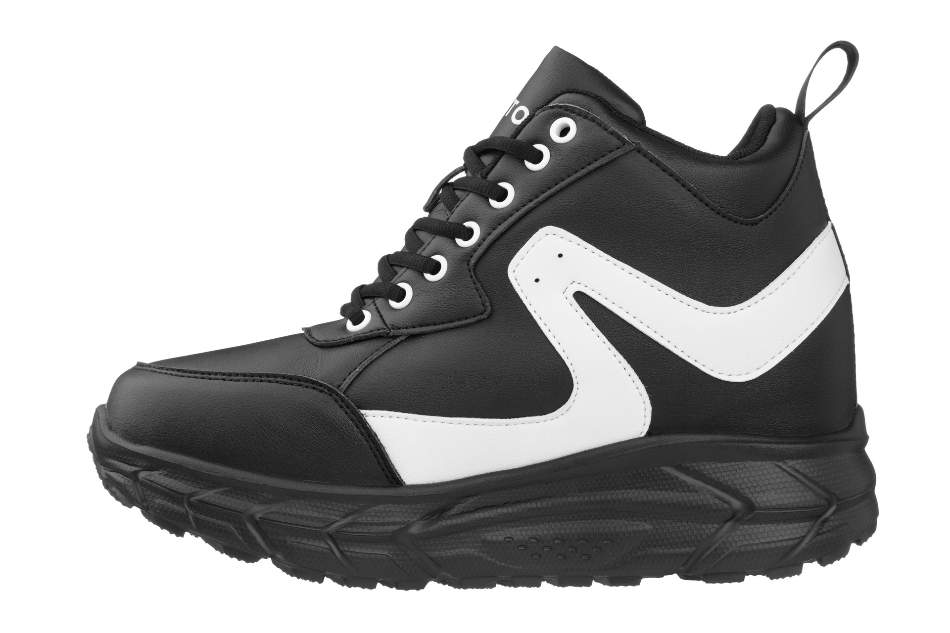 CALTO - S22772 - 4 Inches Taller (Black/White) - Unisex Hiking Style Boots
