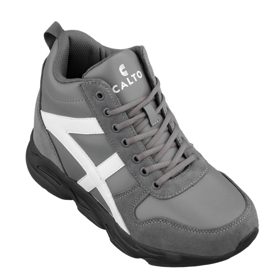 CALTO - S22781 - 3.6 Inches Taller (Grey/White) - Unisex Hiking Style Boots