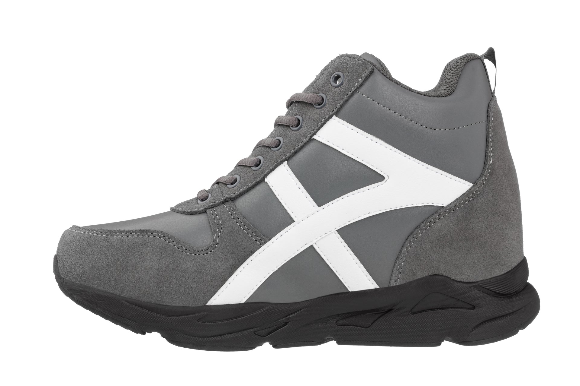 CALTO - S22781 - 3.6 Inches Taller (Grey/White) - Unisex Hiking Style Boots