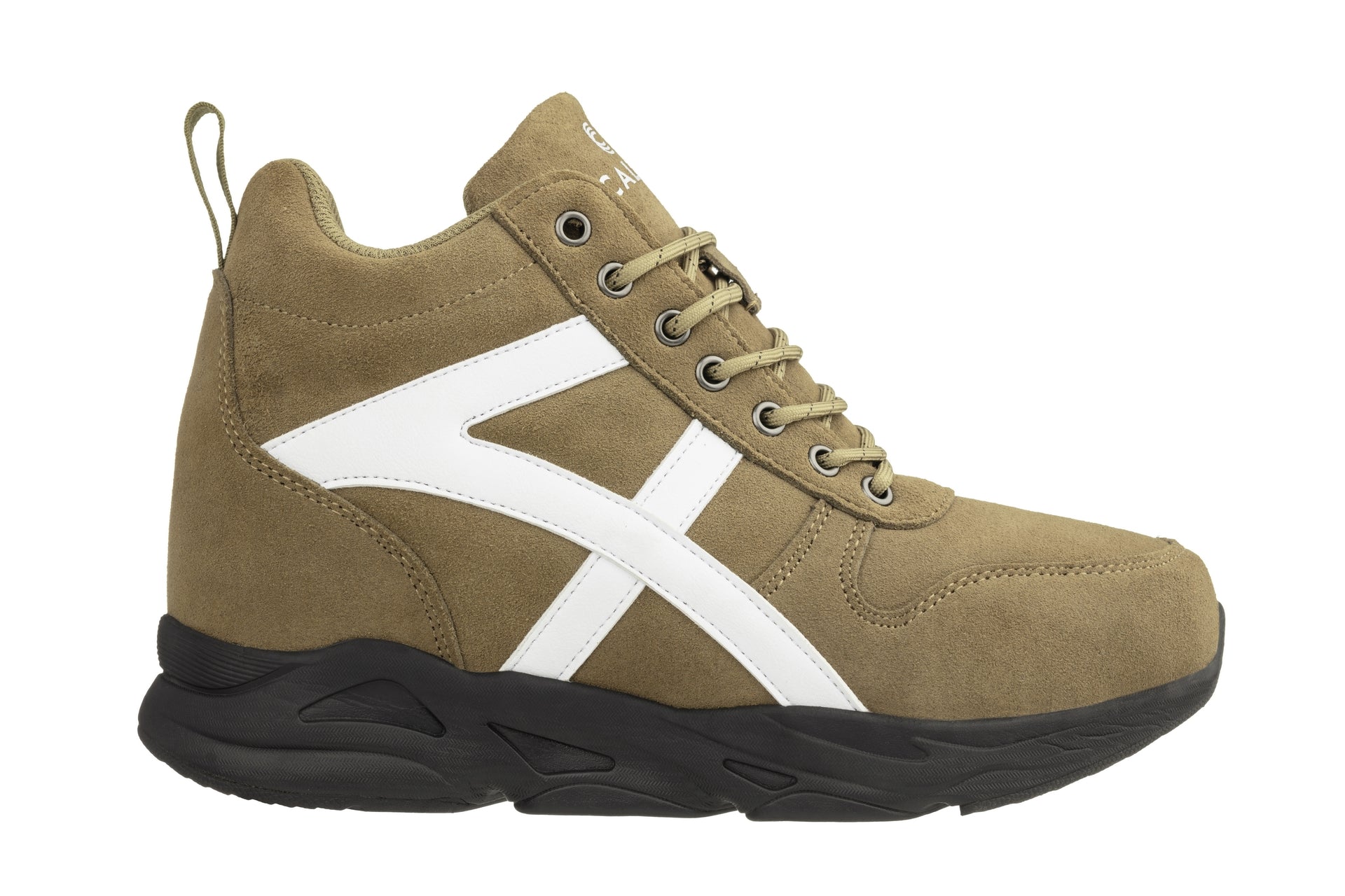 CALTO - S22782 - 3.6 Inches Taller (Khaki/White) - Unisex Hiking Style Boots