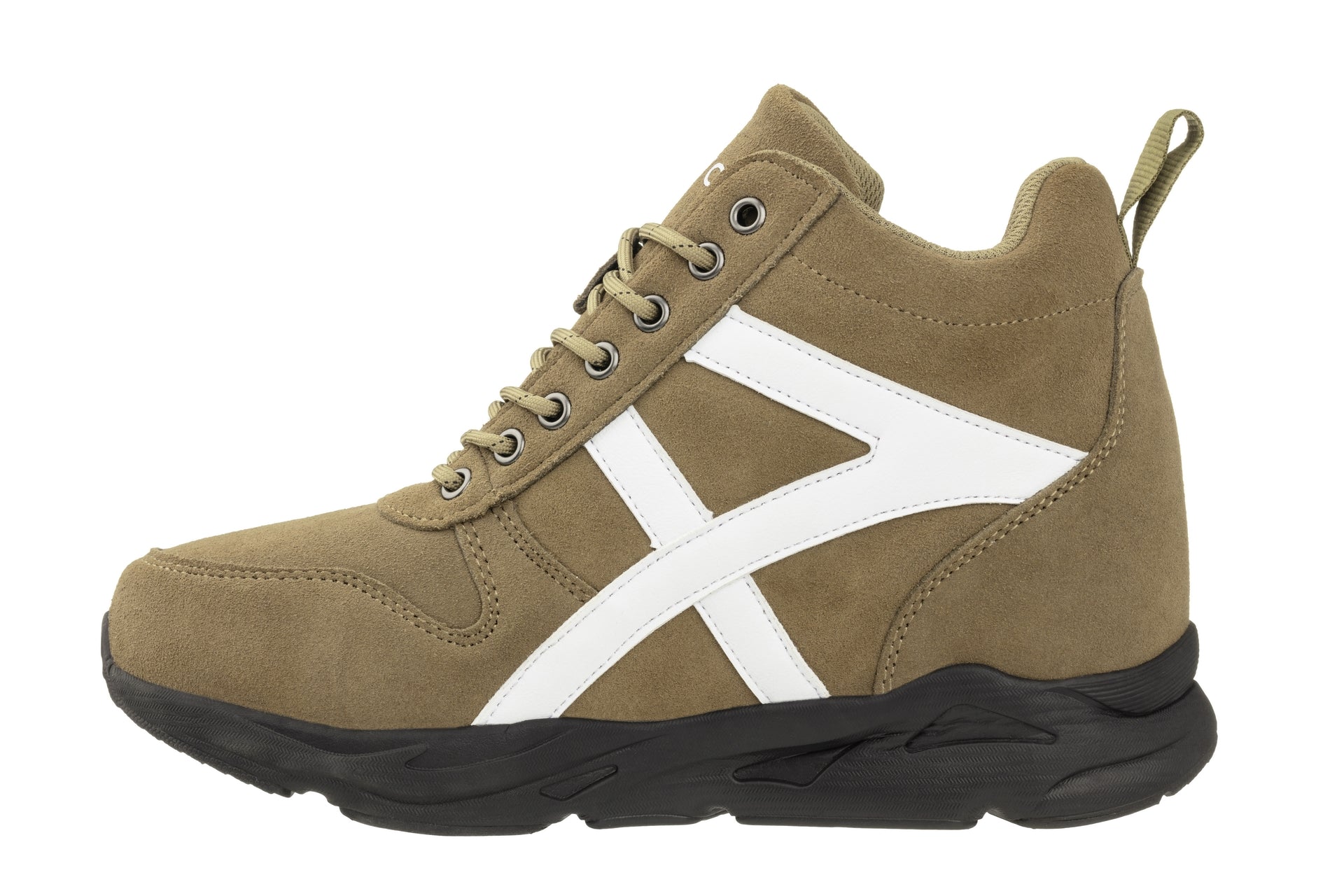 CALTO - S22782 - 3.6 Inches Taller (Khaki/White) - Unisex Hiking Style Boots