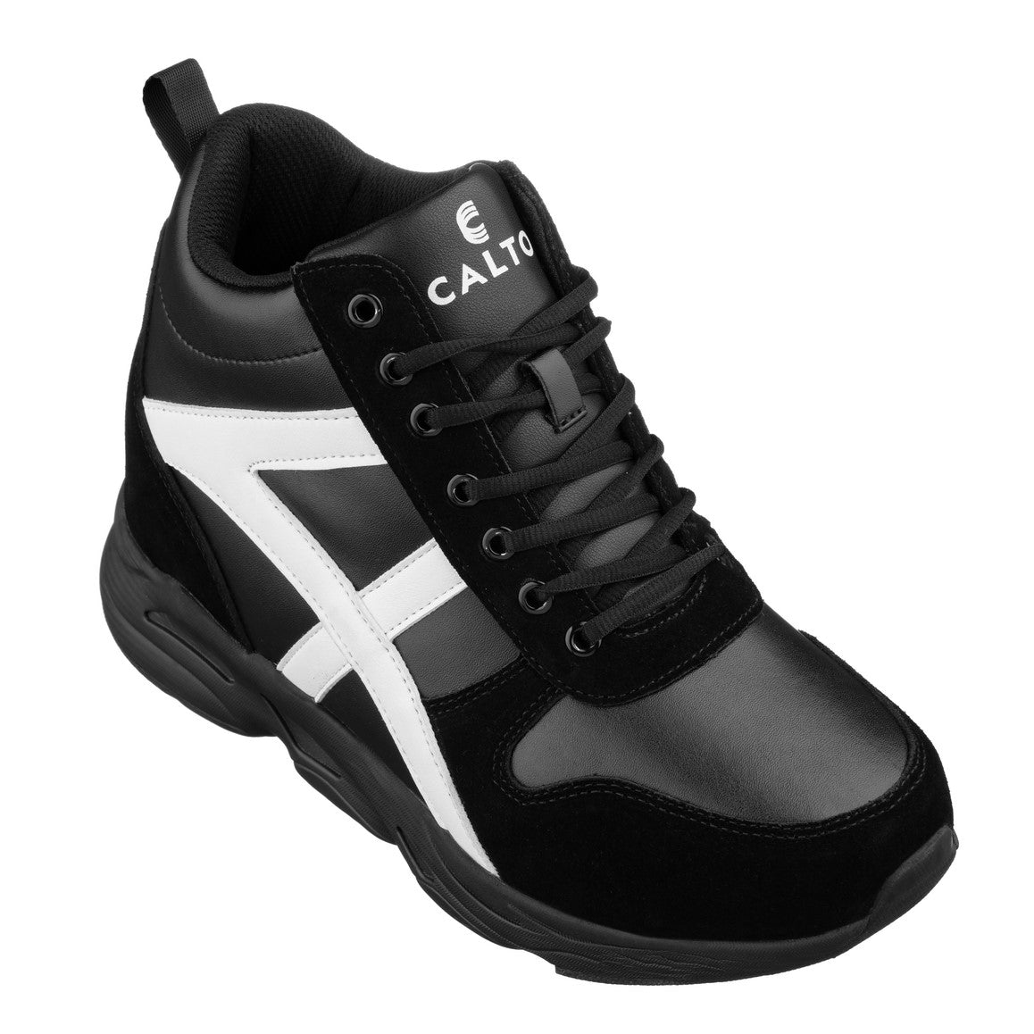 CALTO - S22783 - 3.6 Inches Taller (Black/White) - Unisex Hiking Style Boots