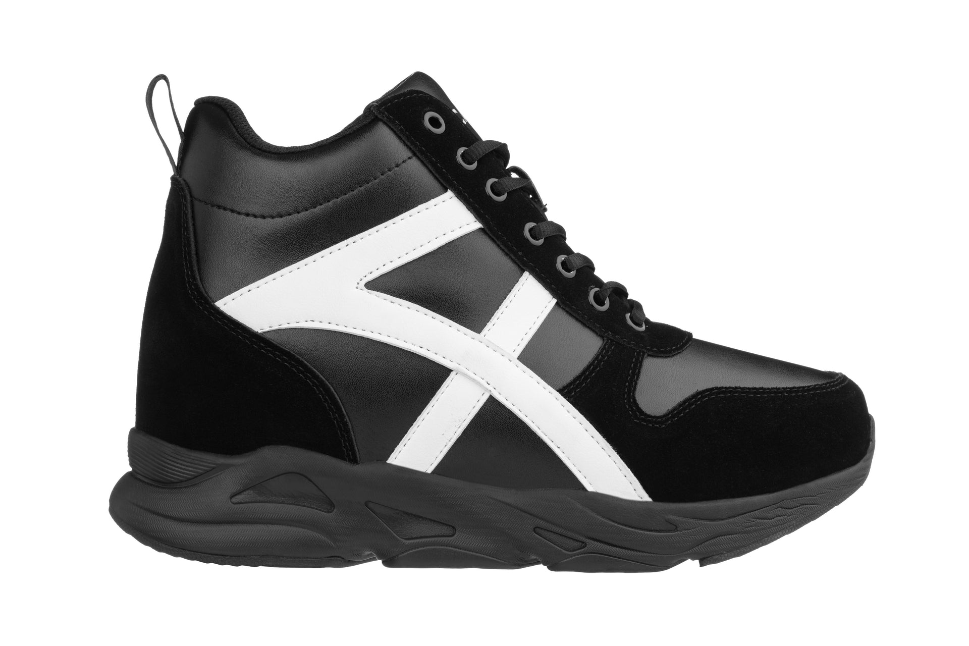 CALTO - S22783 - 3.6 Inches Taller (Black/White) - Unisex Hiking Style Boots