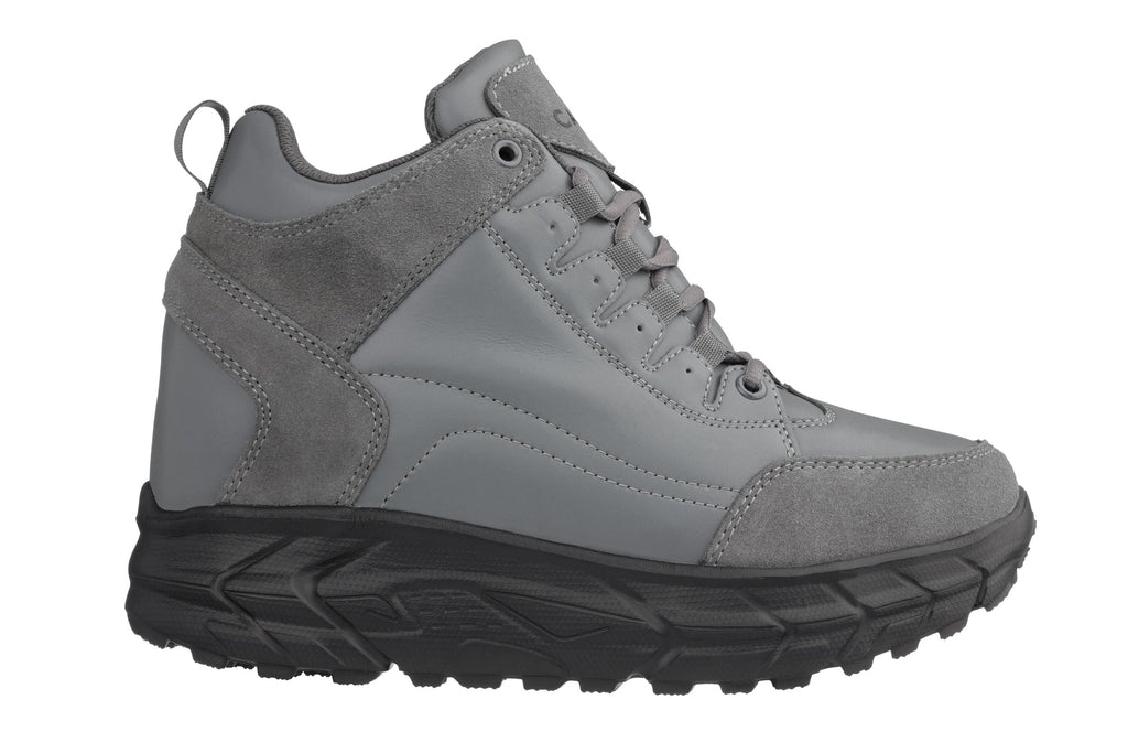 Grey Hiking Style Platform Boots