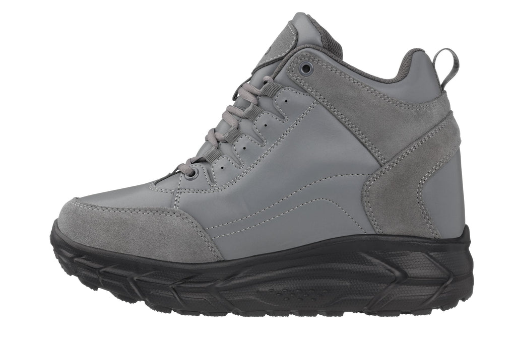 Grey Hiking Style Platform Boots