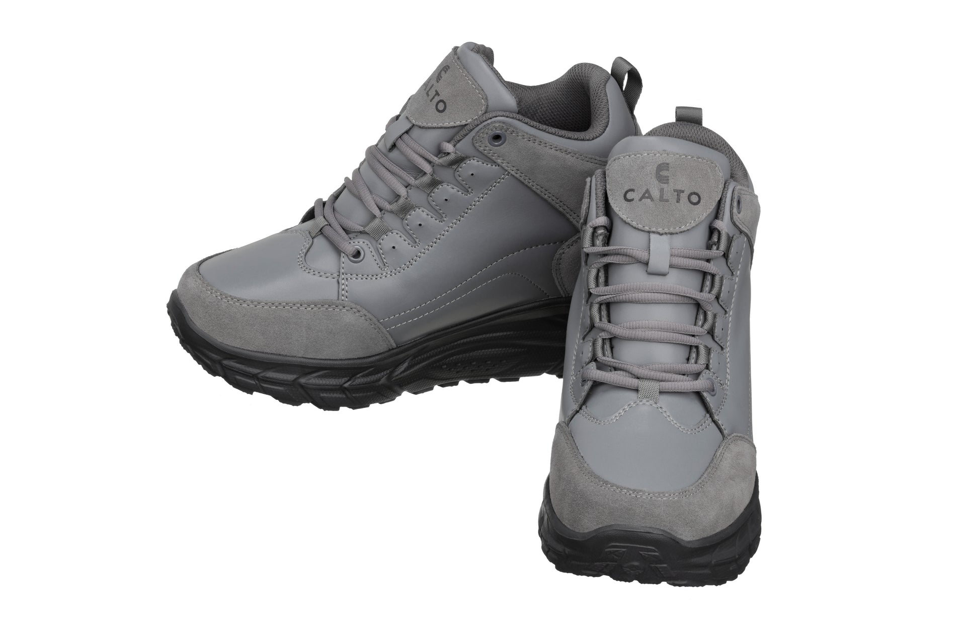 Grey Hiking Style Platform Boots