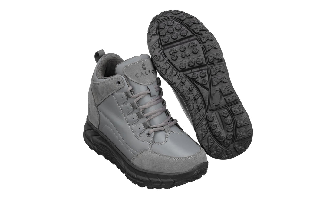 Grey Hiking Style Platform Boots